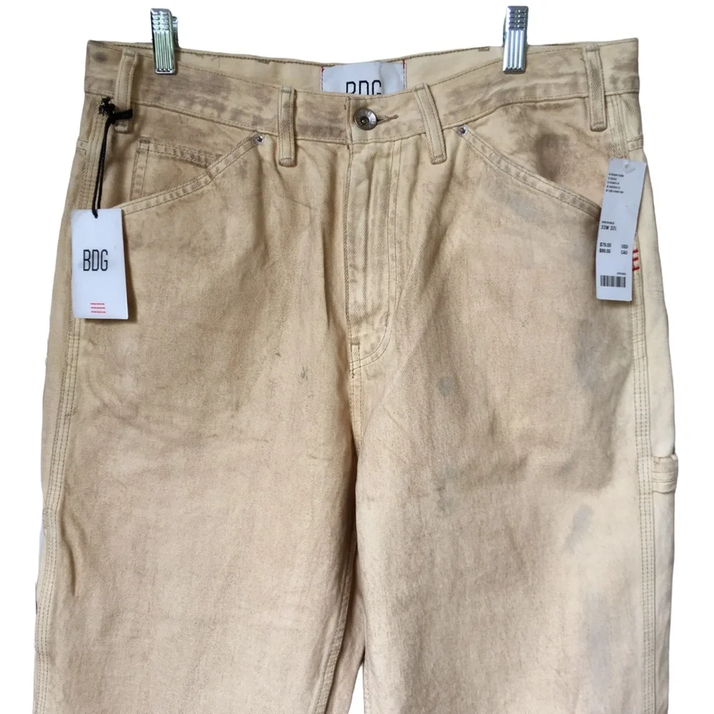 33x32 Urban Outfitters Men’s Distressed Carpenter Jean NWT Painter Jean Cream